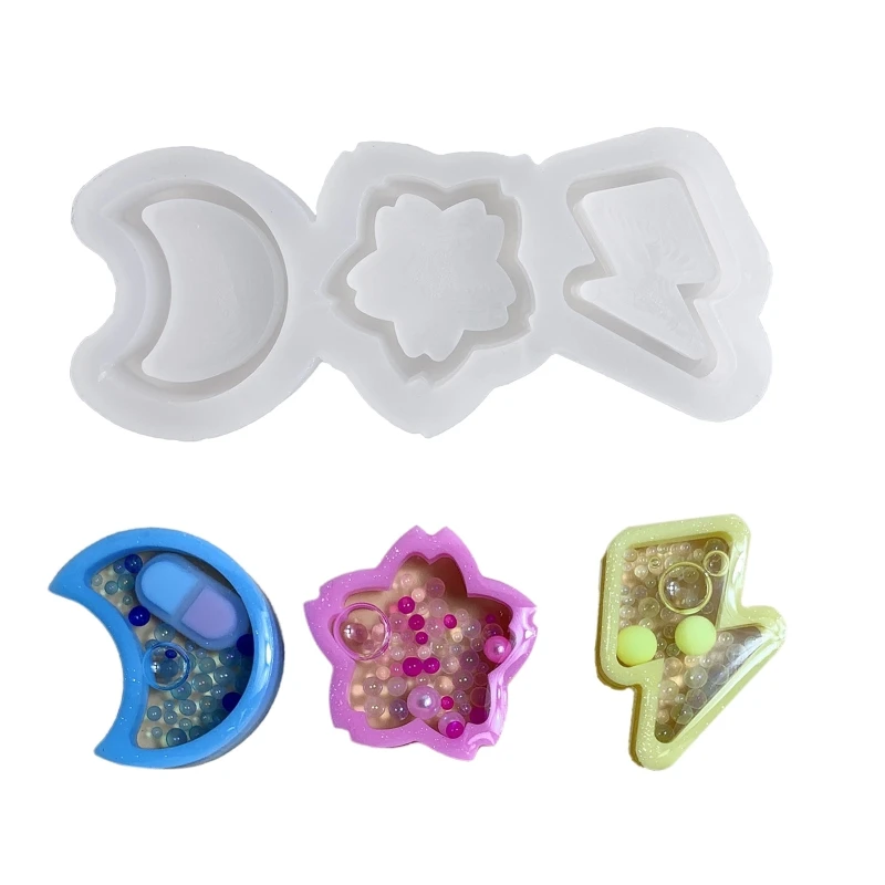 R3MC Quicksand Resin Shaker Silicone Molds 3 in 1 for DIY Craft Keychain  Decorations