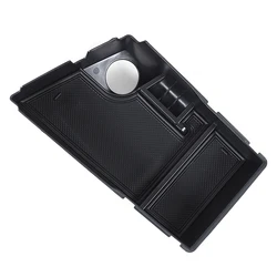 Universal Car Armrest Storage Organizer with Coin and Glasses Holder (Black)