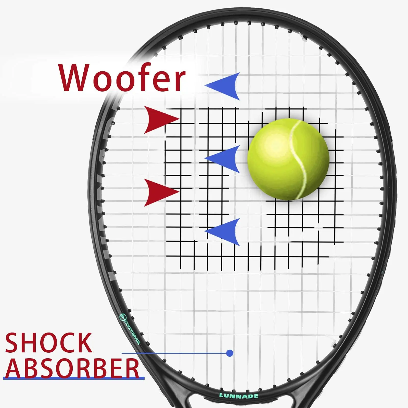 Carbon Fiber Tennis Racket with Bag Lightweight Design Beginners Adults Training Professional Matches ALPSPORT