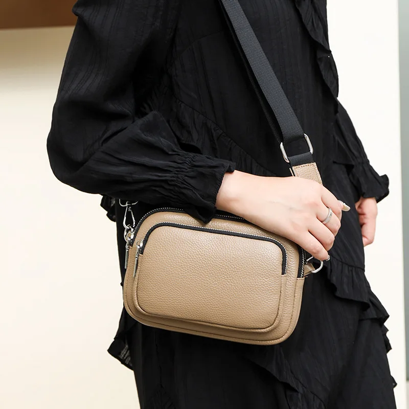 RanHuang New 2023 Women\'s Genuine Leather Mini Shoulder Bags Girls Casual Messenger Bags Travel Crossbody Bags White B263