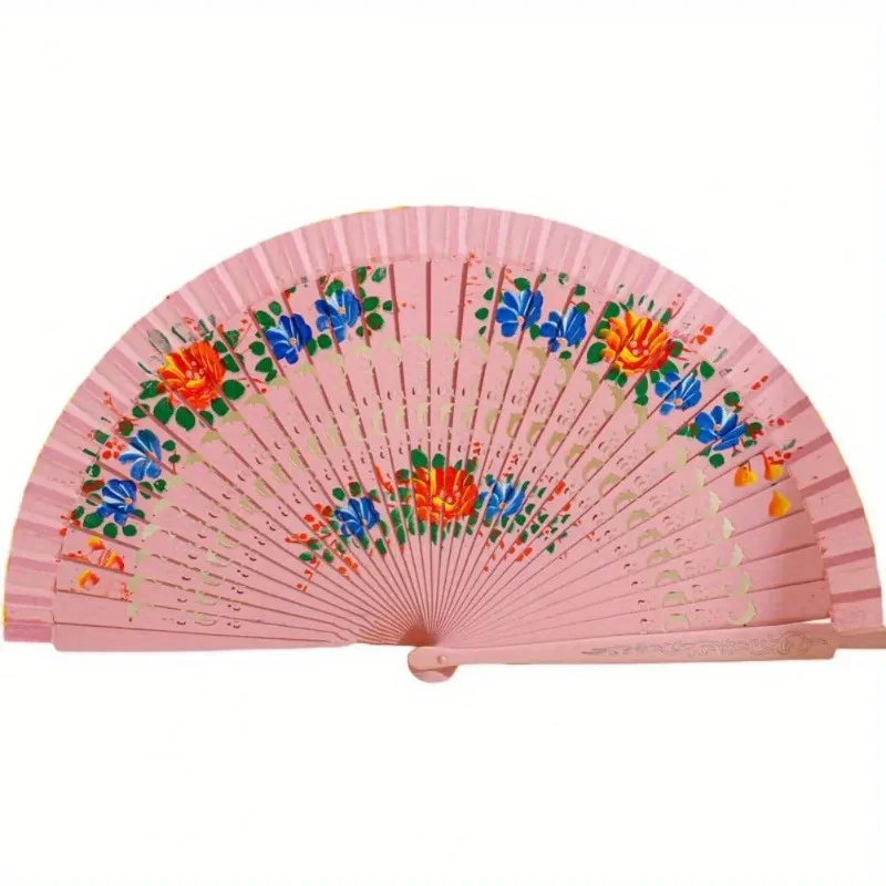 Elegant Wood Handcrafted Spanish Folding Fan - Decorative Dance and Gift Accessory