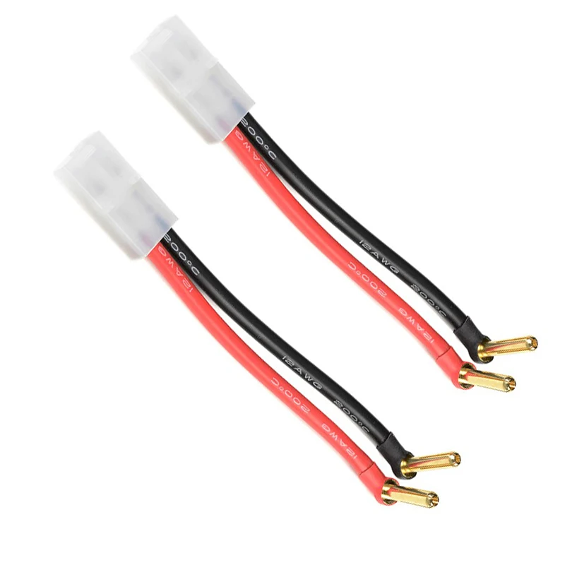 BackBay R/C 10CM Tamiya Male Connector Adapter With 12AWG Wire For RC Cars Trucks Buggies