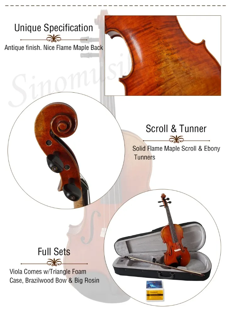 Quality Chinese Violin Violon Musical Instrument Viola