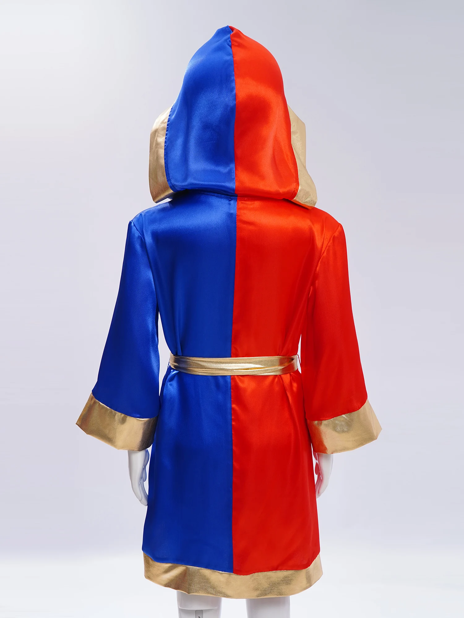 Children Fight Grappling Costume Boxing Robes Bjj Pugilism Boys Kids Muay Thai Modern Sport Hooded Boxer Robe with Metallic Belt