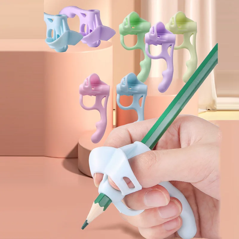 Kids Silicone Pen Grip - Ergonomic Pencil Holder Posture Corrector for Children, Writing Aid Tool Set 1
