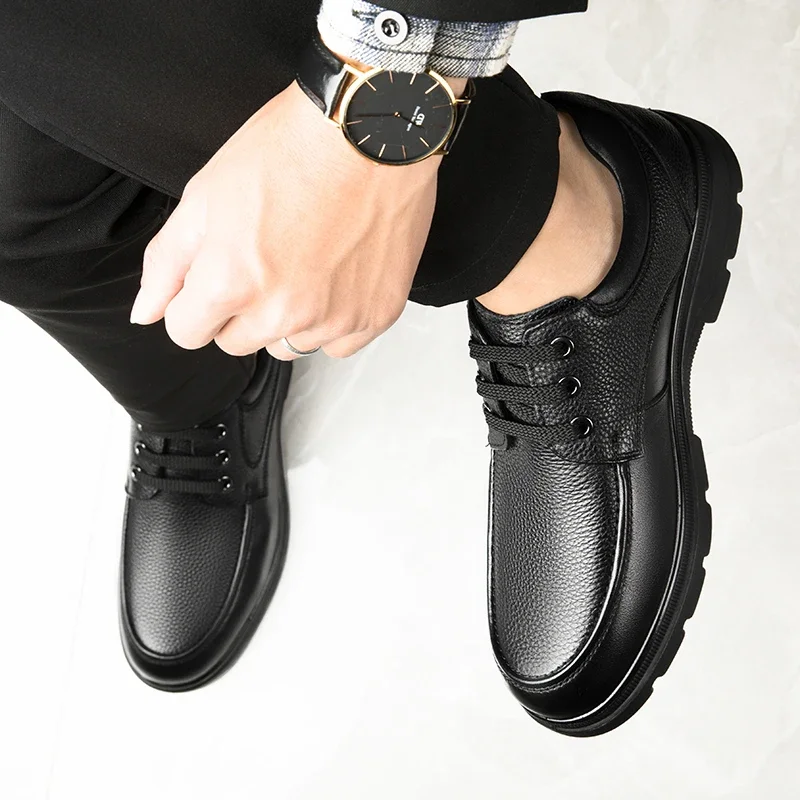 High Quality Men's Genuine Leather Shoes Classic Male Casual Shoes Outdoor Men's Business Footwear Lace-Up Walking Oxford Shoes 6