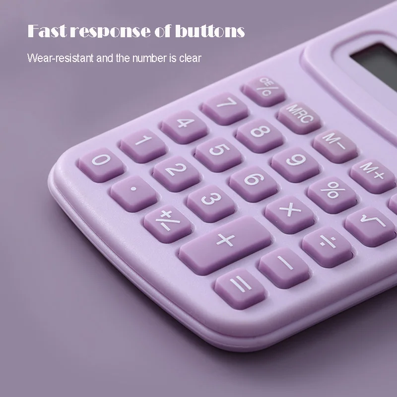 Description Picture 6 of itemSmall Solar Calculator Portable Calculator Cute 8 Digits LCD Electronic Home Office Calculator for Kid Primary School Calculator
