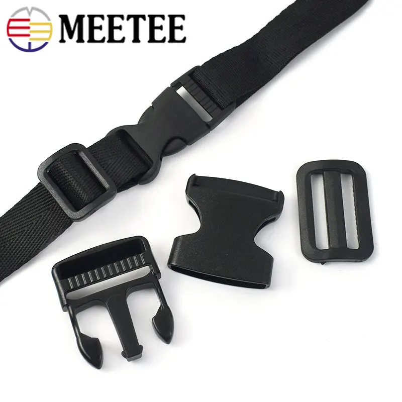 2/4Set 20-50mm Plastic Quick Side Release Buckle Tri Glide Slider Clasp for  Bag Strap Belt Adjust Buckles DIY Sewing Accessories