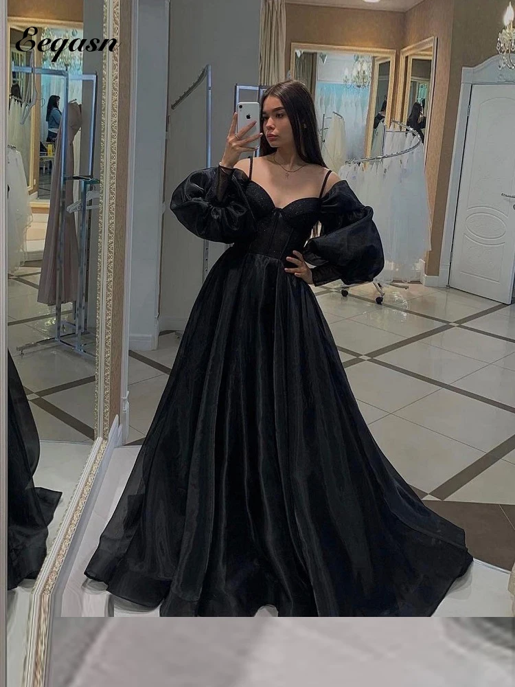 Black Evening Gowns Sleeves Black Long Sleeve Evening Gown Elegant
