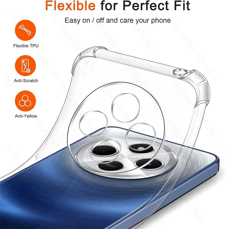 TPU Soft Transparent Protective Cover for Xiaomi Poco C75 Redmi 14C 4G Case Four Corners Shockproof Bumper Coque Fundas PocoC75 4