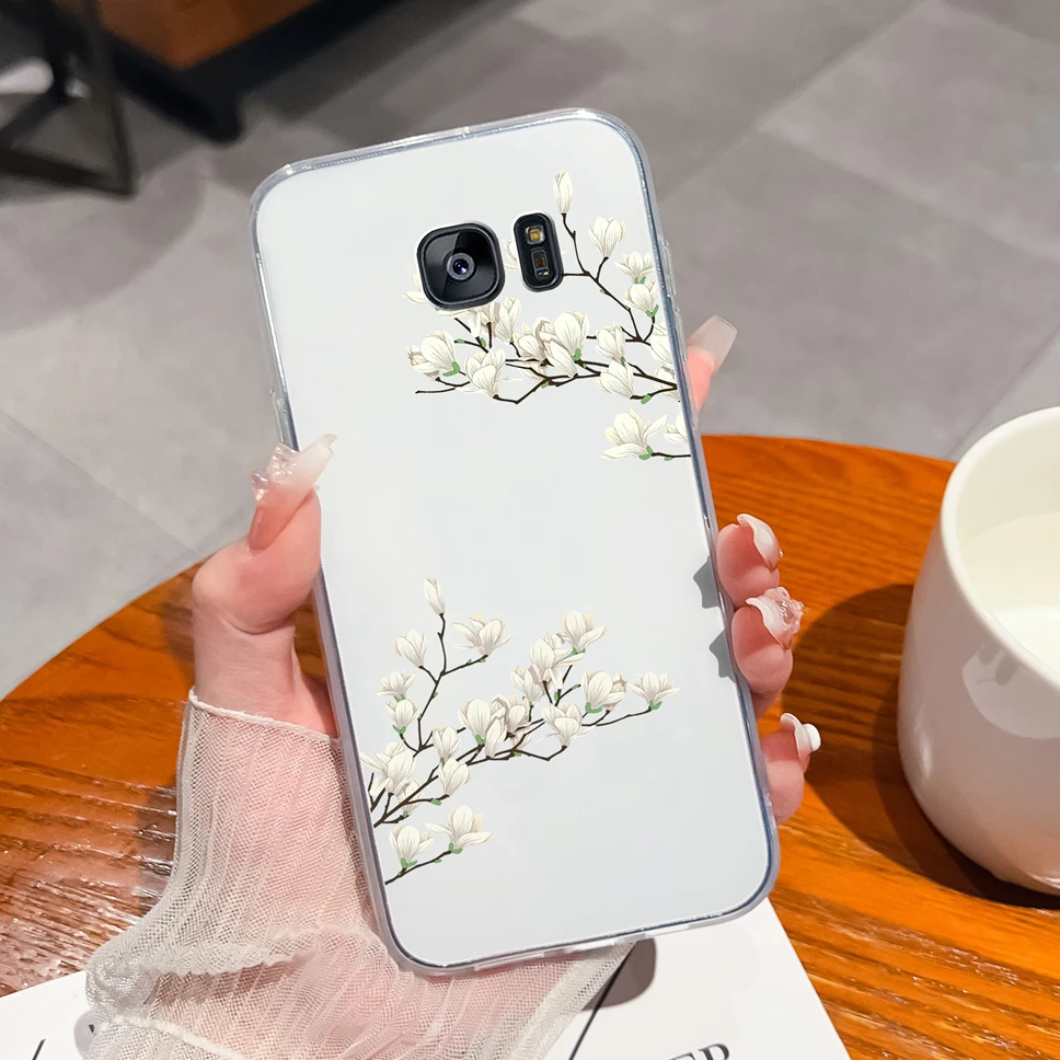Transparent Floral Silicone Phone Case - Elegant & Protective Back Cover