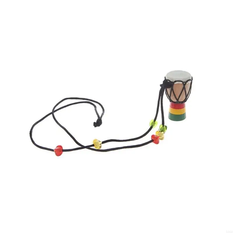 Mini Djembe Percussion African Hand Drum Pendant Drummer Present for Learning Drume Beginner Starter Tool