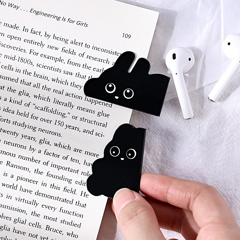 Magnetic Bookmark Bookmarks Stationery Supplies 6pcs Hidden Corner Magnetic Bookmarks for Books Cute Cartoon Cat Dog Rabbit Page Clips Book Marker Unique Reading Gift A7675
