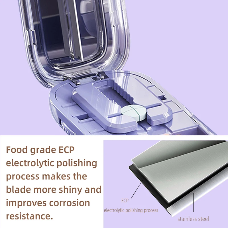 Adjustable Quarter Pill Cutter Medicine Dustproof Divider for Cutting Multiple Pills Precision Alignment Easy to Use and Travel