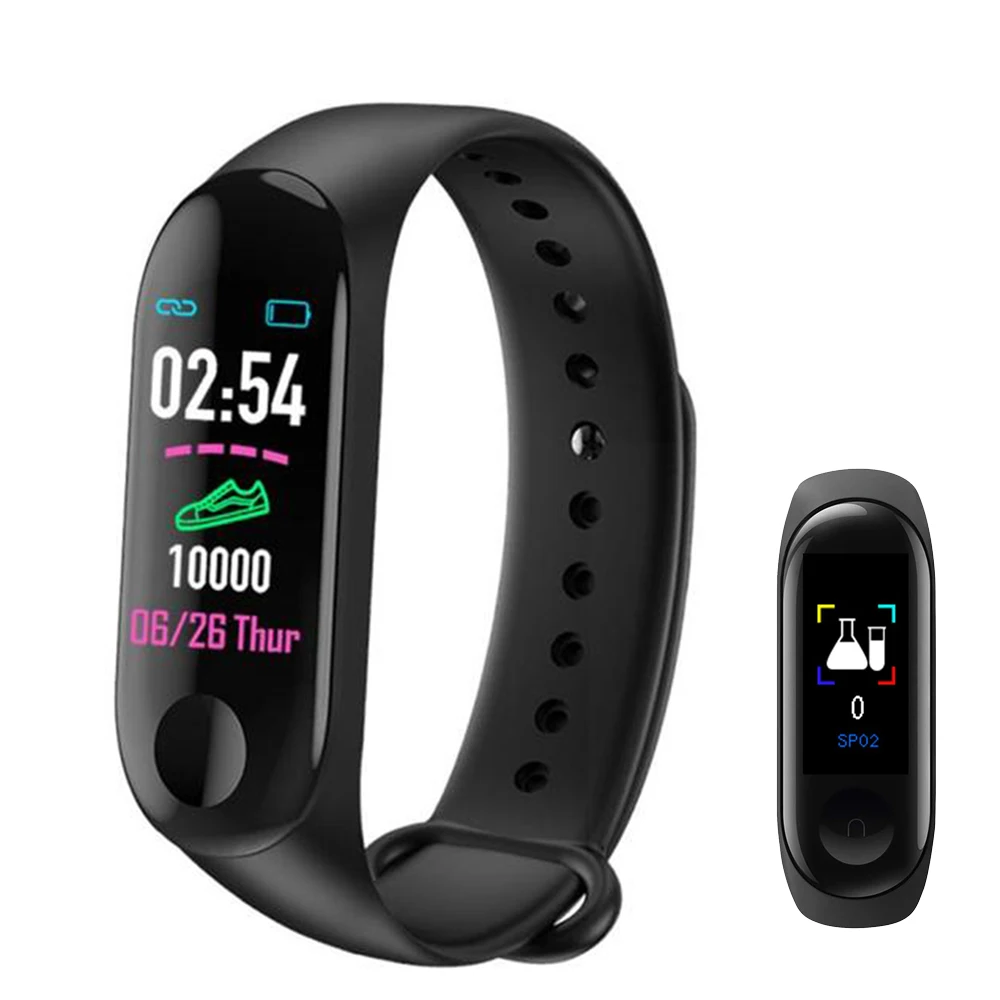 M3 Plus Sports SmartWatch Heart Rate Blood Pressure Monitoring Waterproof Smart Bracelet Men's Women's Multi-function Watches 