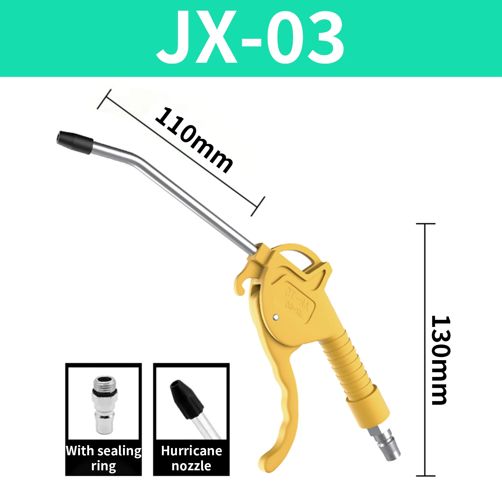 Air Blow Gun,High Flow Air Blower Gun for Compressor with Angled Bent Nozzle,Three Colors to Choose from,Short style