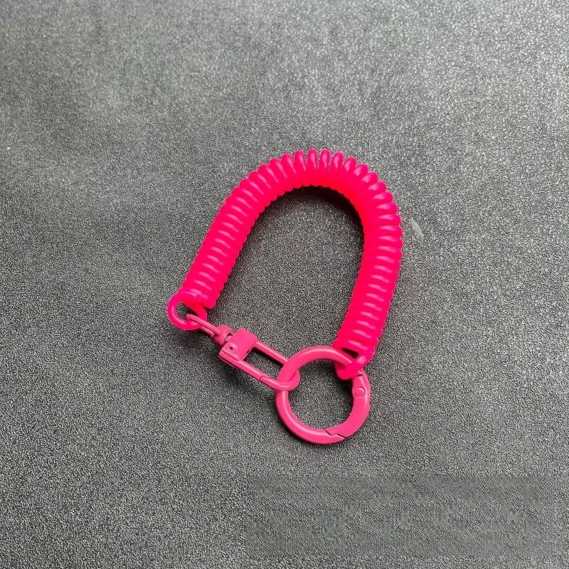 Lobster Clasp ID Card Holder Lanyard Keyring Anti-lost Wristlet Spring Rope Retractable Keychain Mobile Phone Chain