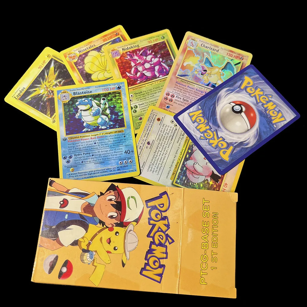 Set Di Carte Pokemon 1A Edizione Base Set Carte Collezionabili Carte Da Gioco Olografiche Pokemon Collezione Di Giochi Carte Proxy Ptcg Regali Per Bam