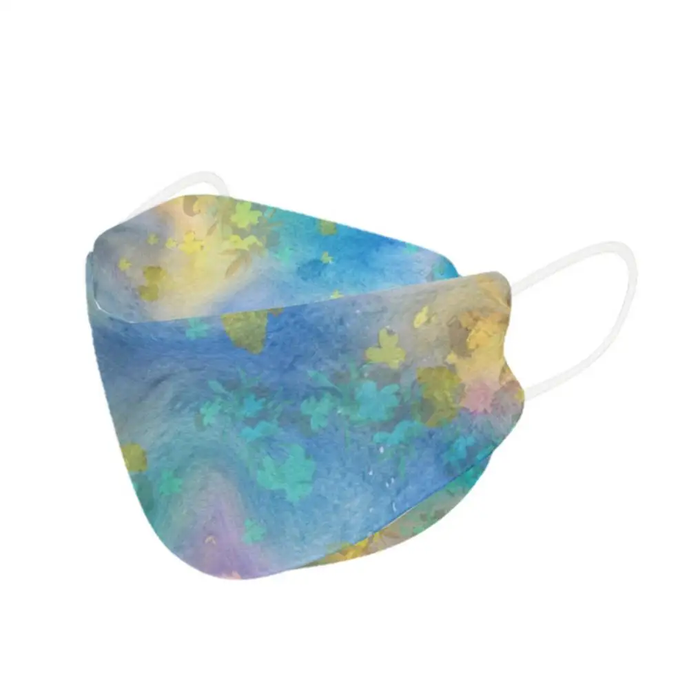1~4SETS Disposable Adult Mask Printing Fish Shaped Mask Adult Breathable Dustproof Four Layer Protective Safety Mask Health Care 5