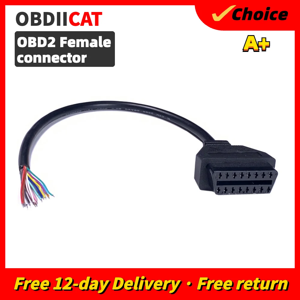 

Newest 16 pin Female Extension Connector 16Pin Car Diagnostic Interface Tool Adapter OBDII OBD 2 OBD2