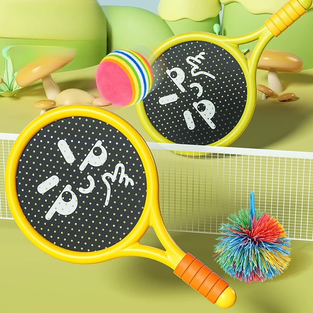 Elastic Tennis Racket For Kids 3-5 Years Old Parent Child Interactive Indoor Outdoor Sports Toy Badminton Entertainment Racket