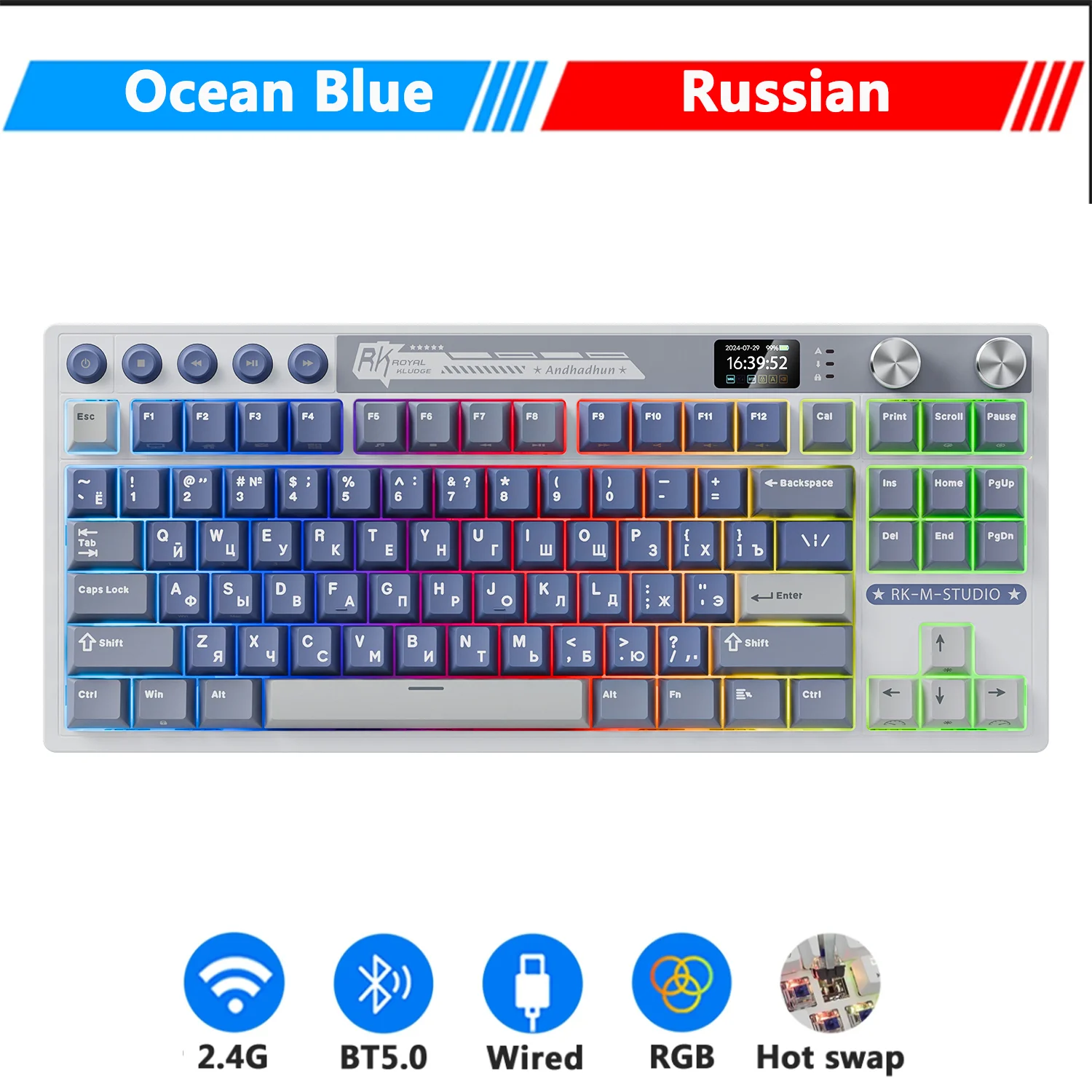 M87 RK ROYAL KLUDGE メカニカルキーボード ワイヤレス