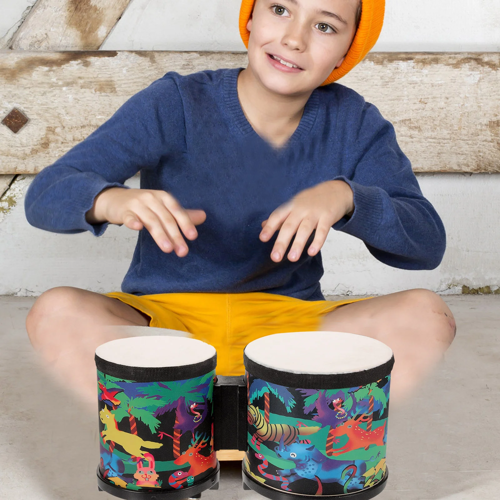 Drum Toys Bongos Drums Musical Instruments For Adults Kids Tambourine Percussion Plastic Baby Conga Child