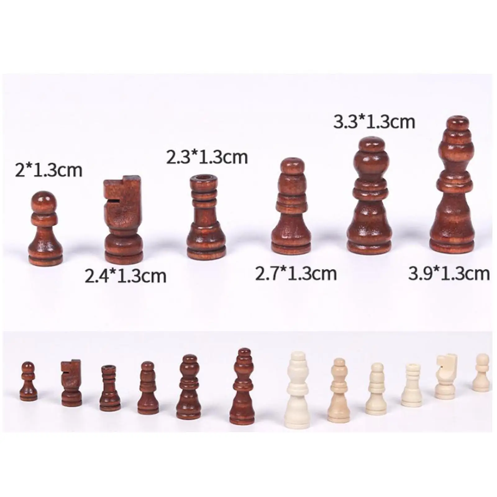Wooden Chess Pieces International Chess Piece Parent Child Interaction Toy Replacement Casual Toy Puzzle Game 32Pcs/Set