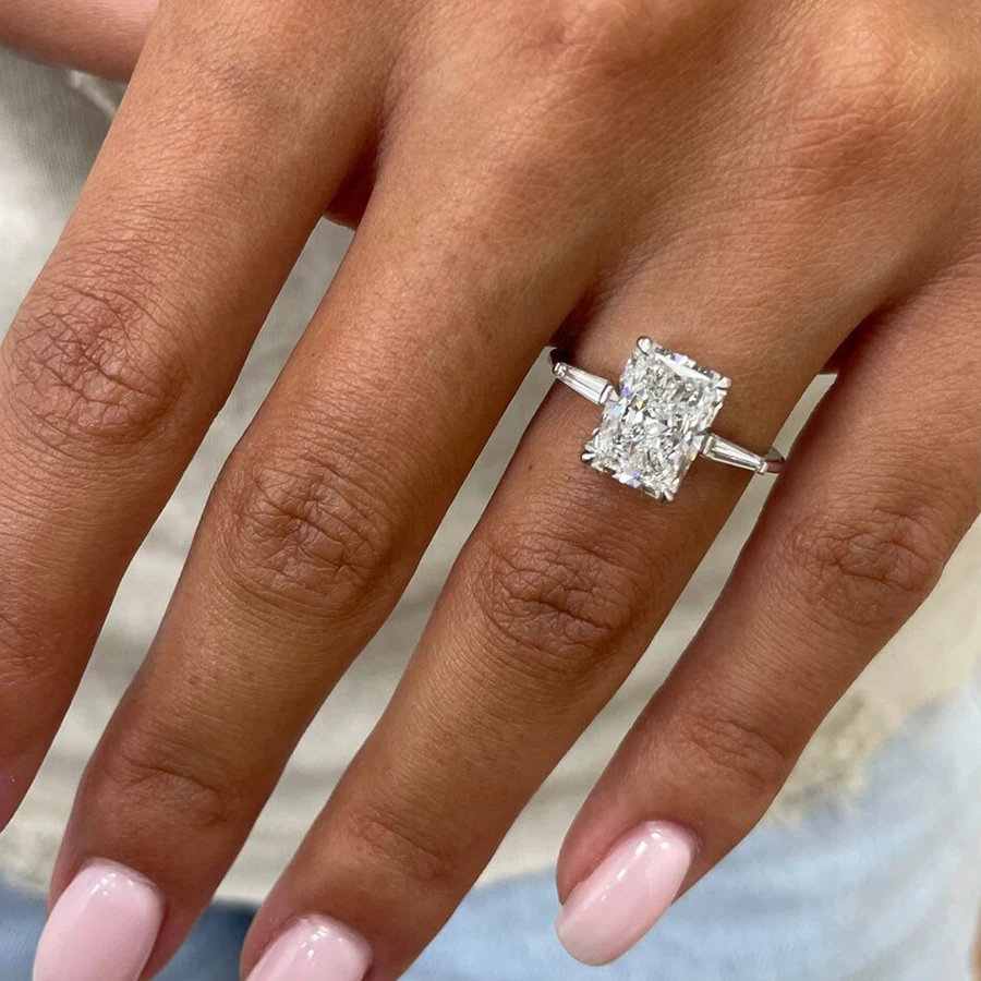 IGI 14k White Gold EF Color VS1 Radiant Cut CVD Lab