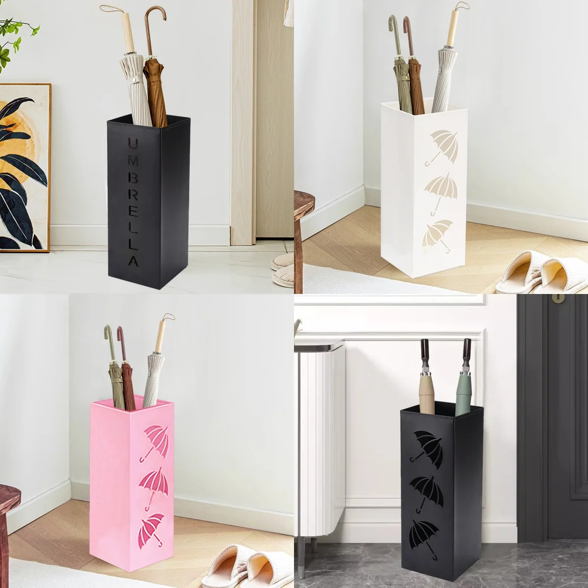 Metal Umbrella Stand Freestanding Square Mesh umbrella holder