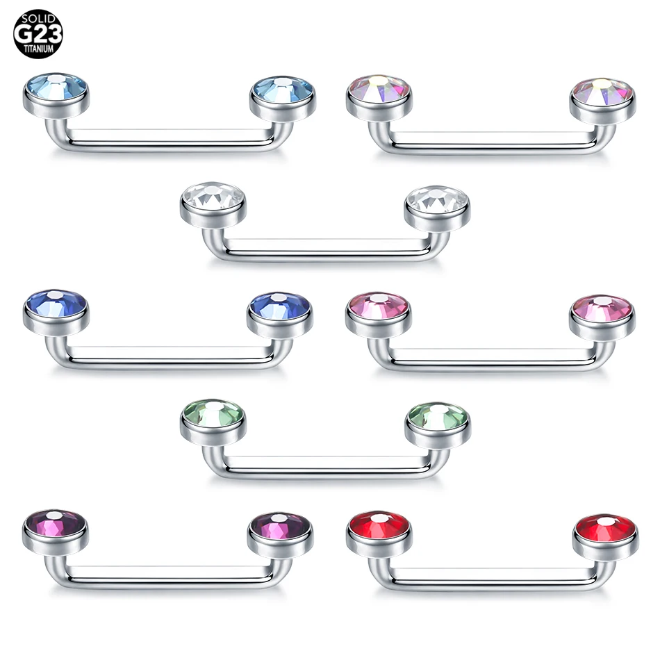 

10Pcs G23 Titanium Internally Threaded Micro Dermal Piercing Crystal Dermal Anchor Piercing Top Skin Diver Surface Piercing 14G