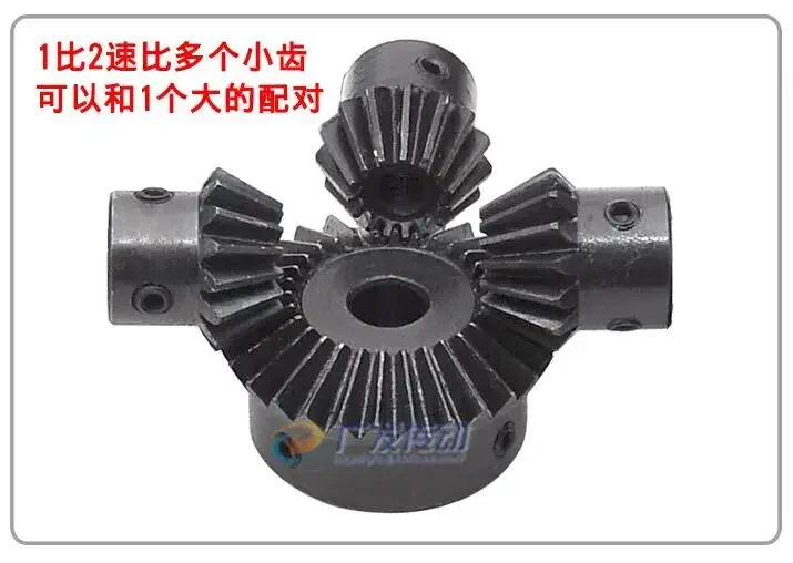 Description Picture 6 of item1Pc Single 1:3 Bevel Gear 1 Modulus 20 Teeth :60 Teeth transmission / 90 degrees bore 6mm 8mm 10mm 12mm 14mm 15mm