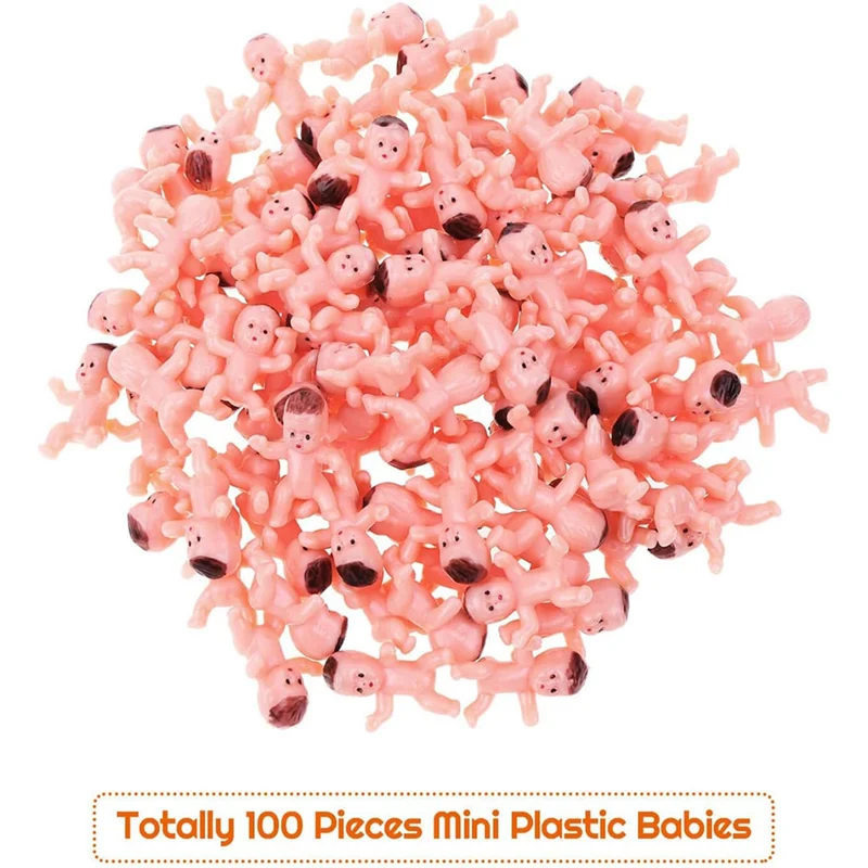 100PCS Mini Plastic Babies Tiny Plastic Babies King Cake For Ice Cubes Baby Shower Game