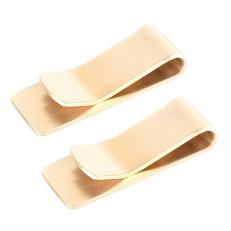

2X Fashion Brass Money Clip Simple Dollar Cash ID Card Clamp