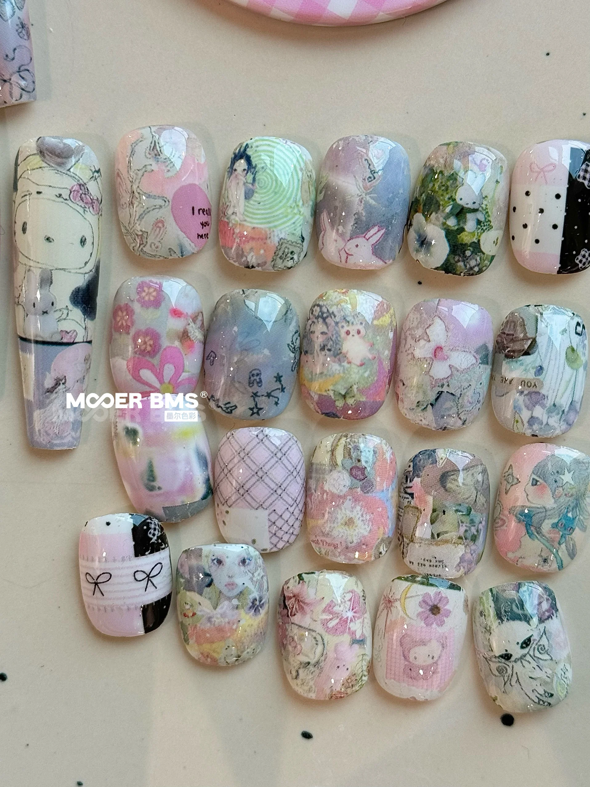 Hand-painted Graffiti Manicure Transfer Stickers Nail Foils Nail Decals Needs To Be Matched with Transfer Glue
