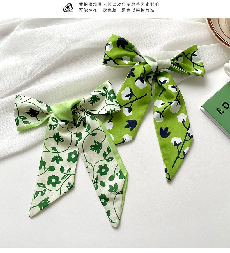 6x83cm langer Seiden schal für Frauen Stil für Frühling und Sommer Band Stirnband Haar gummi Tasche Dekoration profession elle lange Schal – Detail 5