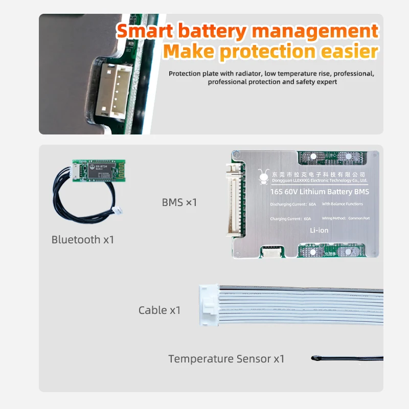 LUCK BMS 10S 36V Bluetooth Li-ion BMS with NTC 13S 48V 15A 20A For 3.7V Power Battery and 18650 and Lifepo4 10S 13S 24V 15A 20A 3
