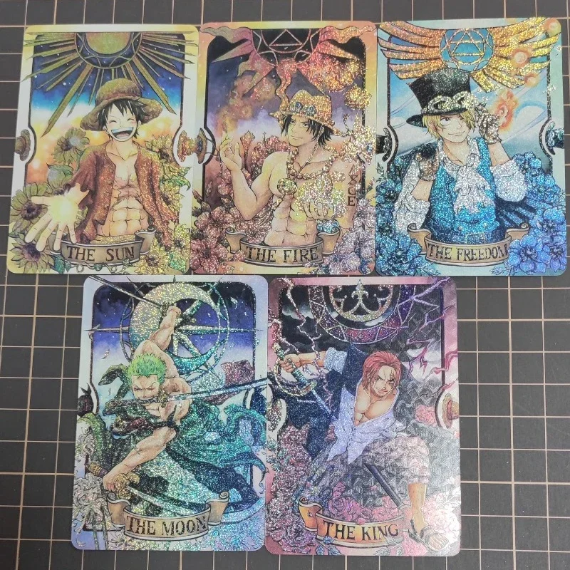 

ONE PIECE DIY Homemade Flash Card Tarot Style Monkey D.Luff Roronoa Zoro Anime Game Peripheral Collection Christmas Present