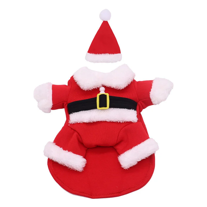 Christmas Santa Claus Costume for Dogs and Cats, Winter Warm Dog Clothes, Chihuahua and Pug Costumes, Pet Clothing, 3XL, 4XL