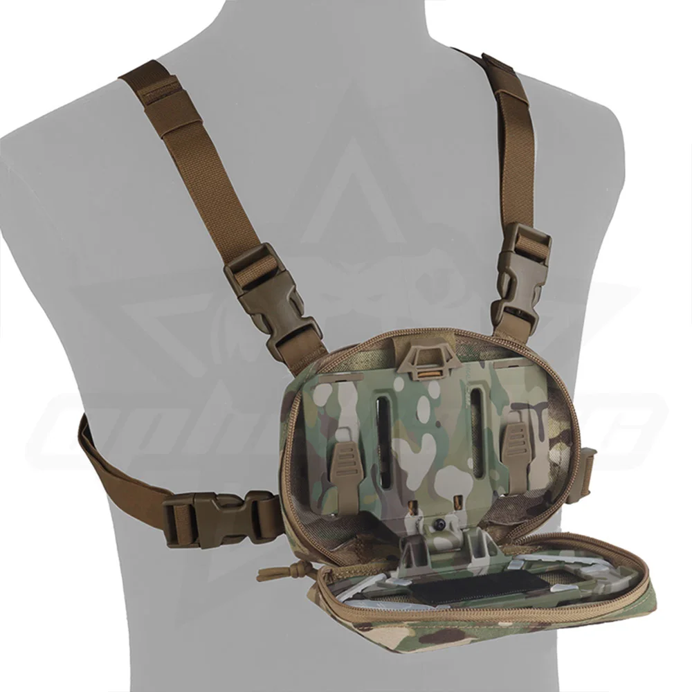 OPHIDIAN MOLLE Navigation Phone Holder Tactical Vest Chest Phone Vest Folding Navigation Three-piece Set
