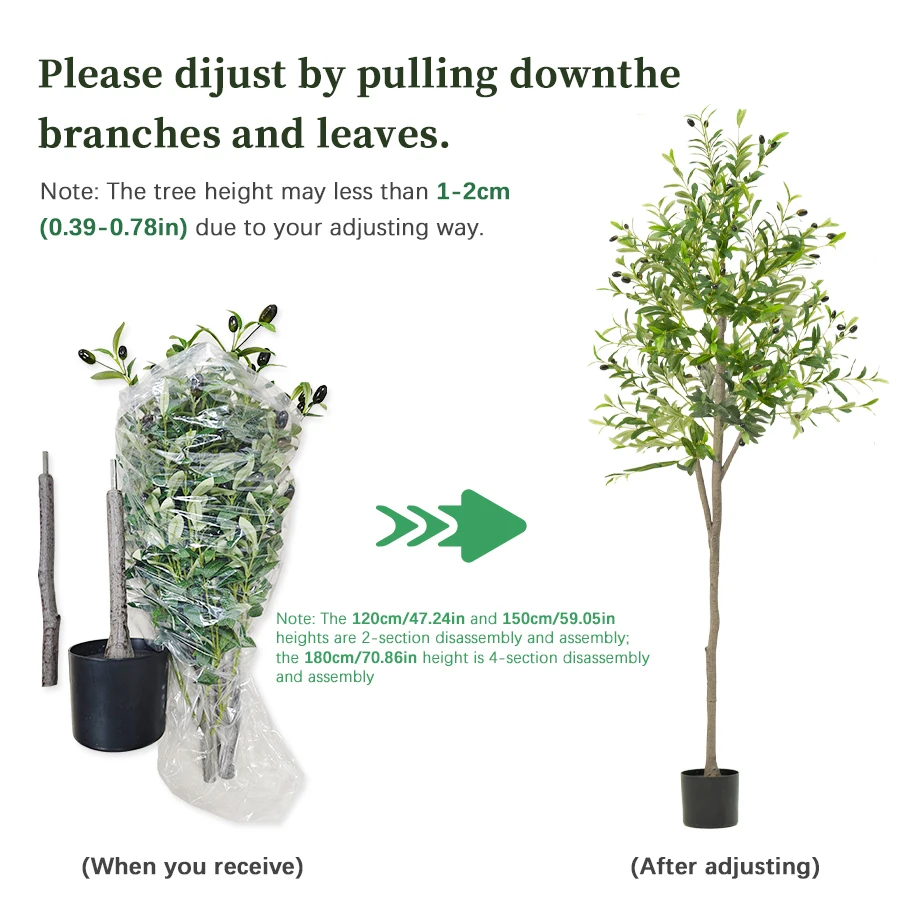 Artificial Plants Artificial Decorative Plants Olive Tree Room Decoration 6 FT Olive Tree With Fruit For Home Garden Decor - 4