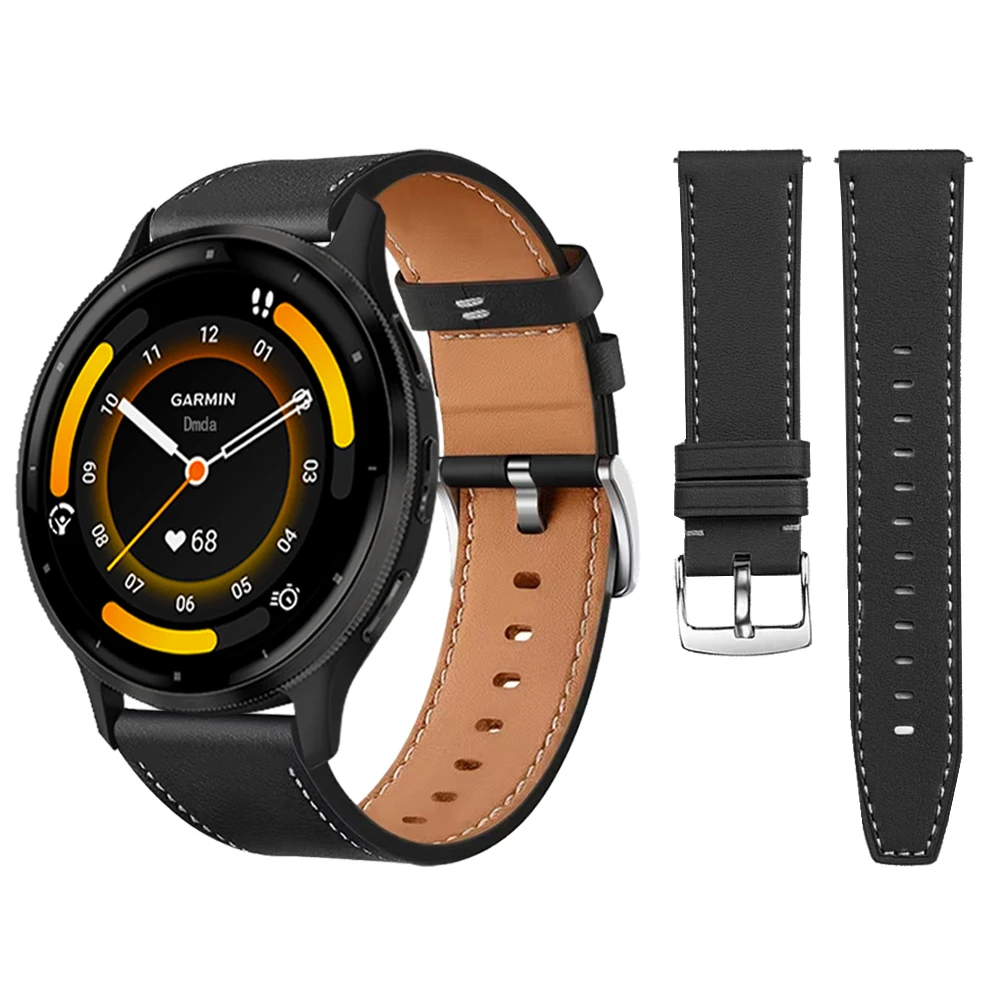 Premium Genuine Leather Watch Strap - Elegant Wristband for Smartwatches (20mm & 22mm)