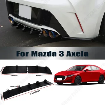 Diffusore Posteriore per Mazda 3 Axela, Alette a Pinna di Squalo, Doppia Ala in ABS, Spoiler Aerodinamico Curvo, Protezione Telaio Anti-Collisione, Accessorio Styling Auto