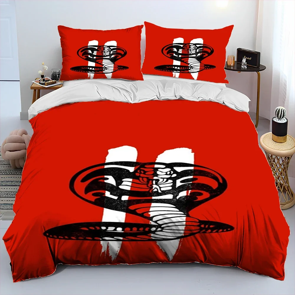

3PCS Single-sided Printed Quilt Cover ,Cobra Kai Amanda TV Karate Comforter Bedding Set, Duvet Bedding Comfortable Bedspreads