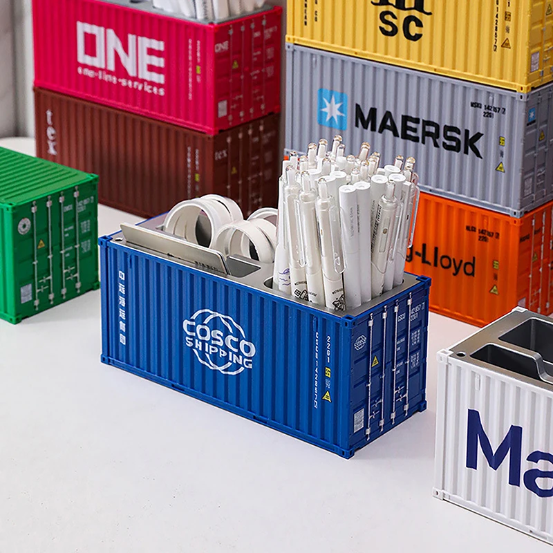 Creative 1:30 Shipping Container Desktop Stationery Storage Box Business Card Organizer Simulated Container Model Ornaments stationery organizer