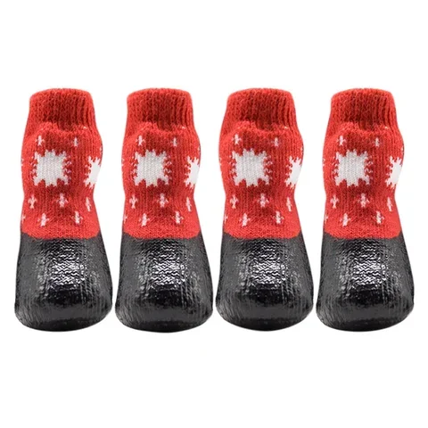 

Pet Dogs Winter Shoes Rain Snow Waterproof Booties Socks Rubber Anti-slip Shoes For Small Dog Puppies Footwear Cachorro