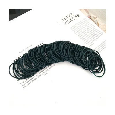 50pcs/100pcs/bag Hair Accessories Women Rubber Bands Scrunchies Elastic Hair Bands Girls Headband Decorations Ties Gum for Hair Dark green-50pcs