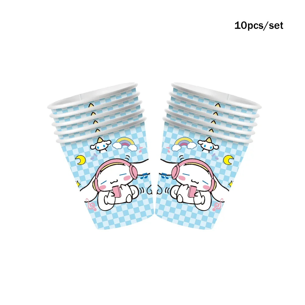 Disposable Tableware HelloKitty Kuromi Birthday Party Decorations Sanrio Disposable Tableware Cup Plate Napkin Kids Baby Theme Gathering Supplies