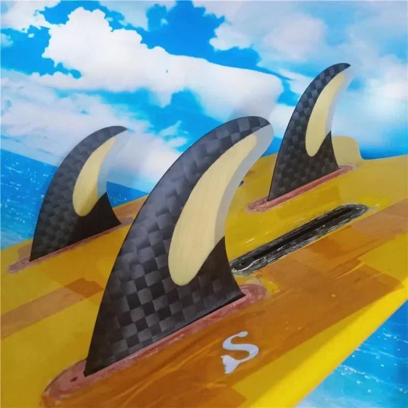 BiLong Futures Fins Surfboard Fins Thruster Tri Fin 3pcs Set G5 Size Fiberglass Honeycomb with Carbon Quilhas Surf Fin Surfing