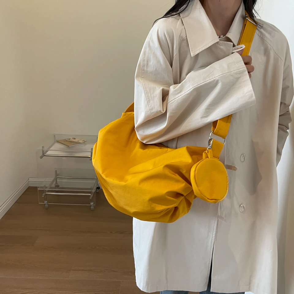 Casual Solid Color Women Crossbody Bags Luxury Designer Shoulder Bag Canvas Cloth Lady Messenger Bag Mobile Phone Bag